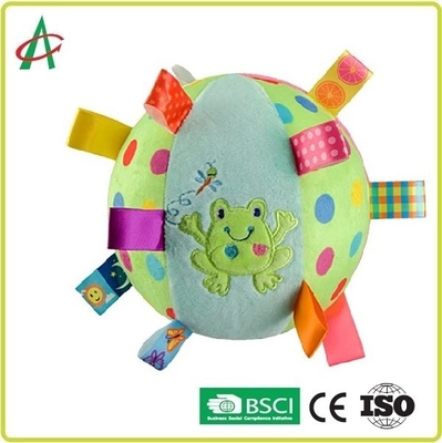 6 cali Baby Plush Rattle, Multicolor Tag Rattle Ball