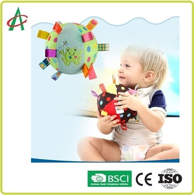 6 cali Baby Plush Rattle, Multicolor Tag Rattle Ball