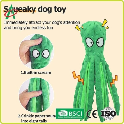 Custom Octopus Trwałe niezniszczalne pluszowe zabawki dla psów z piszczałkami