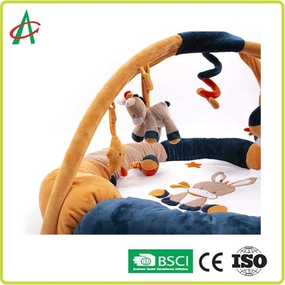 AZO Free boA fabric Baby Gym Play Mat z mini pluszowymi zabawkami dla zwierząt